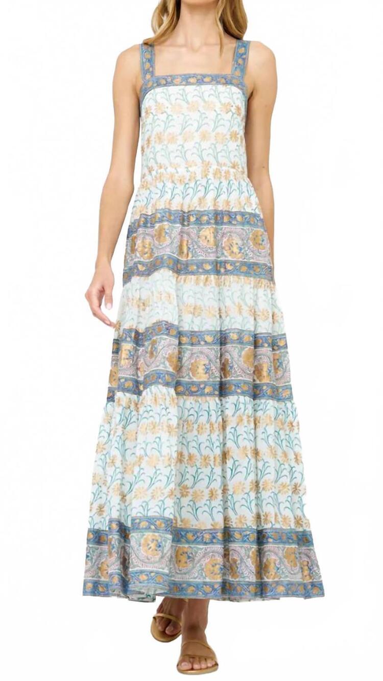 NEW OLIPHANT strappy maxi dress in geneva green